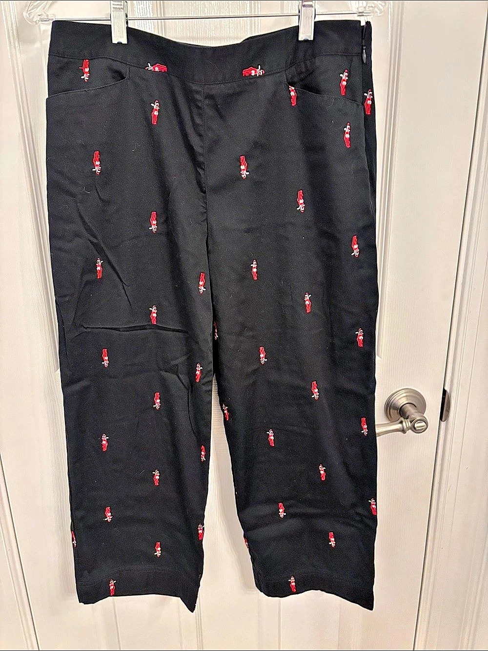Lizgolf  Audra Black Printed Cropped Golf Pants Size 12P